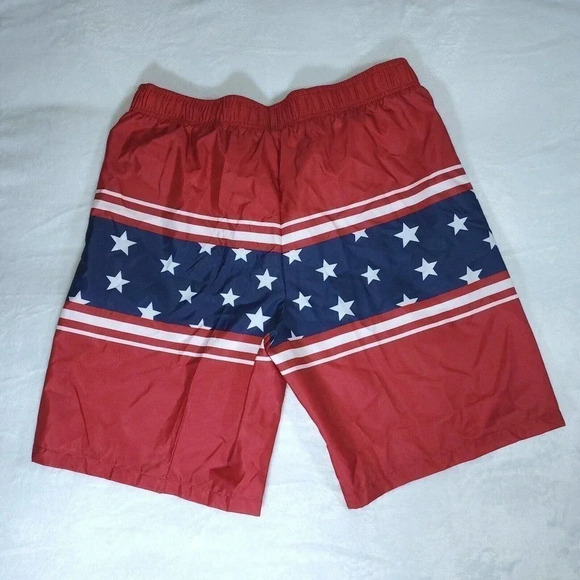 Open Trails Men's Red, White & Blue Swim Trunks Mesh Liner Size XL - Picture 2 of 7